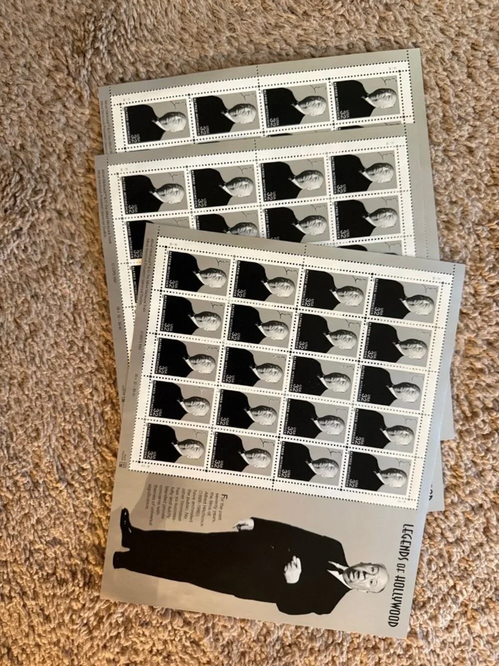 Stamps - legends of Hollywood - Alfred hotchcock